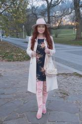 Winter White Coat and Light Pink