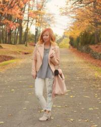 Floral Print Jeans & Pink Moto Jacket: Seriously, TGIF