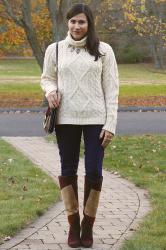 {outfit} Cream Sweaters and Rich Tones