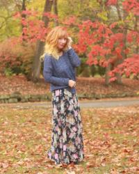 Floral Print Maxi Dress & Sweater: Enjoy The Ride