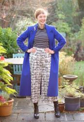 Culottes in Winter | Black, White and Cobalt