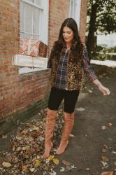 Faux Leopard Fur Vest