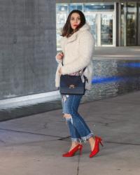 ❤ |#Look|: Fluffy Flaming & Red Bowed Stilletos