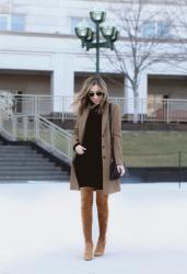 Closet staples //  Black and brown outfit with OTK boots