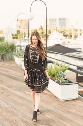 A Boho Black Embroidered Dress + 10 Fall Dresses Under $100