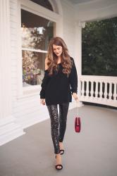 Sequin Leggings Holiday Outfit
