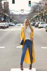 Long, Oversized Yellow Coat