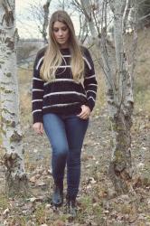 STRIPED CHENILLE SWEATER