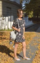 Outfit | Floral t-shirt dress