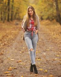 Jeans + koszula w kratę, czyli jesienny look!