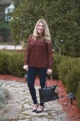 PinkBlush Burgundy Lace Blouse & Confident Twosday Linkup 