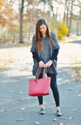 Poncho Sweater + Double-Sided Tote