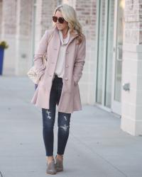 Pink Peplum Winter Coat