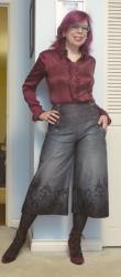 Sparkle Pants with Burgundy and Dove-Grey