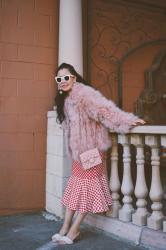 Romantic Holiday: Feather Coat & Flared Dress