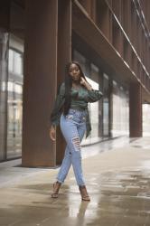 Seasonal Looks – The Satin Wrap Top and Detailed Denim