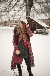 Outfit: mixing prints and Moon Boots in the first snow