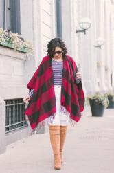 Buffalo Plaid Poncho Is The Best Thing To Wear For The Holidays