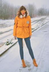 mustard parka jacket