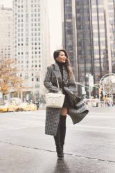 Winter Classics :: Plaid coat & White bag