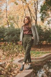 blazer cruzada ppe gales pantalon verde y camisa lunares