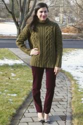 {outfit} Chunky Cable Knit Sweater