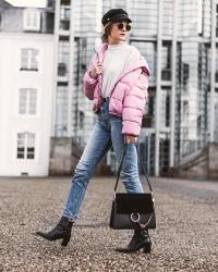 Cotton candy puffer jacket