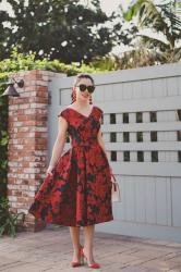 Hello 2018 // Red Trench & Red Floral Dress