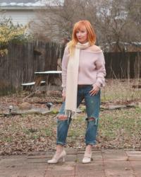 Blush Off The Shoulder Sweater & Mary Jane Pumps: Spanked by Facebook