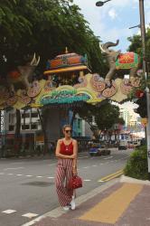 Striped pants in Little India, Singapore