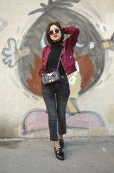Outfit | Red bomber jacket