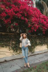 Striped Sweater and Denim For A Casual Day In LA