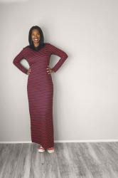 DIY Red And Black Stripe Maxi Dress – McCall’s 6886 Review