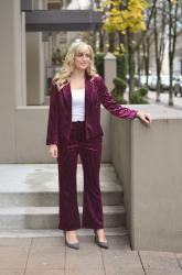 Velour Pinstripe Suit