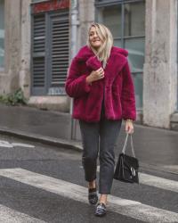 Fuchsia Faux Fur