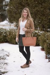 Tweed Skirt and Oxfords