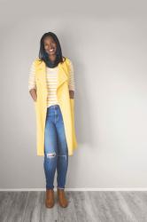 Yellow Stripe Tee + Yellow Longline Vest