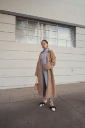 Casual Work Day Outfit in Frame Blouse & Mother Denim Jeans