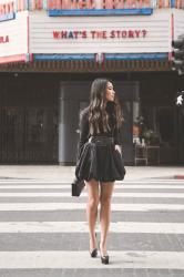 NYC in LA :: Balloon skirt & Hermes Kelly Pochette