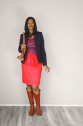 DIY Red Twill Skirt – New Look 6419