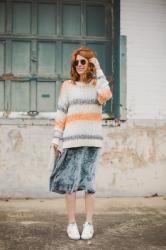 STRIPED SWEATER, VELVET SLIPDRESS AND A NORDSTROM GIVEAWAY