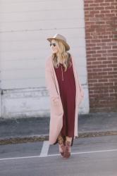 Style. Inspire. Repeat. Pink Booties with a Dress
