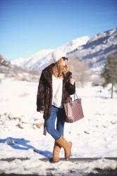 UGG BOOTS AND FAUX FUR COAT