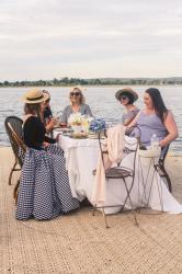 Dinner with Friends on the Lake at Sunset