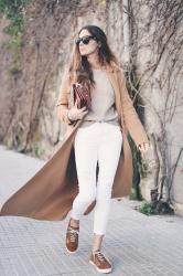 camel, white & beige