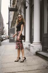 Perfect Transition Piece: Dark Floral Pencil Skirt