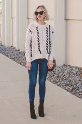 Lace-Up Sweater for Spring