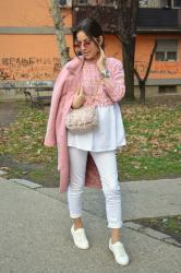 Outfit | Pink tweed top