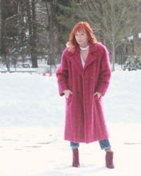 Pink Vintage Coat & Pink Velvet Ankle Boots: Change Is Good