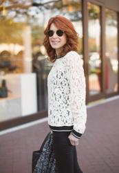 BLACK AND WHITE LACE TOP AND TWO GIVEAWAYS!